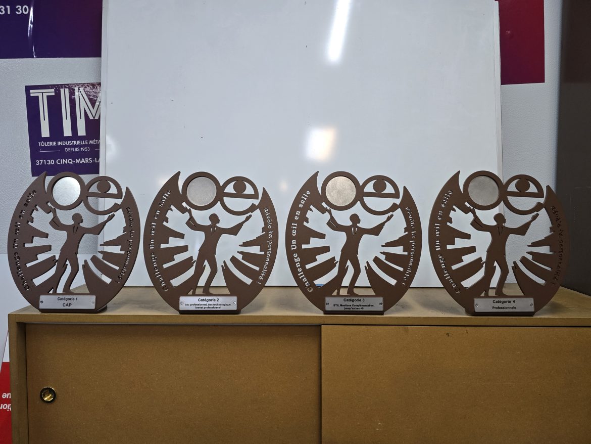 YO ? Challenge Un oeil en salle : nos trophées sont réalisés par la marque tourangelle ©Le Forgeur